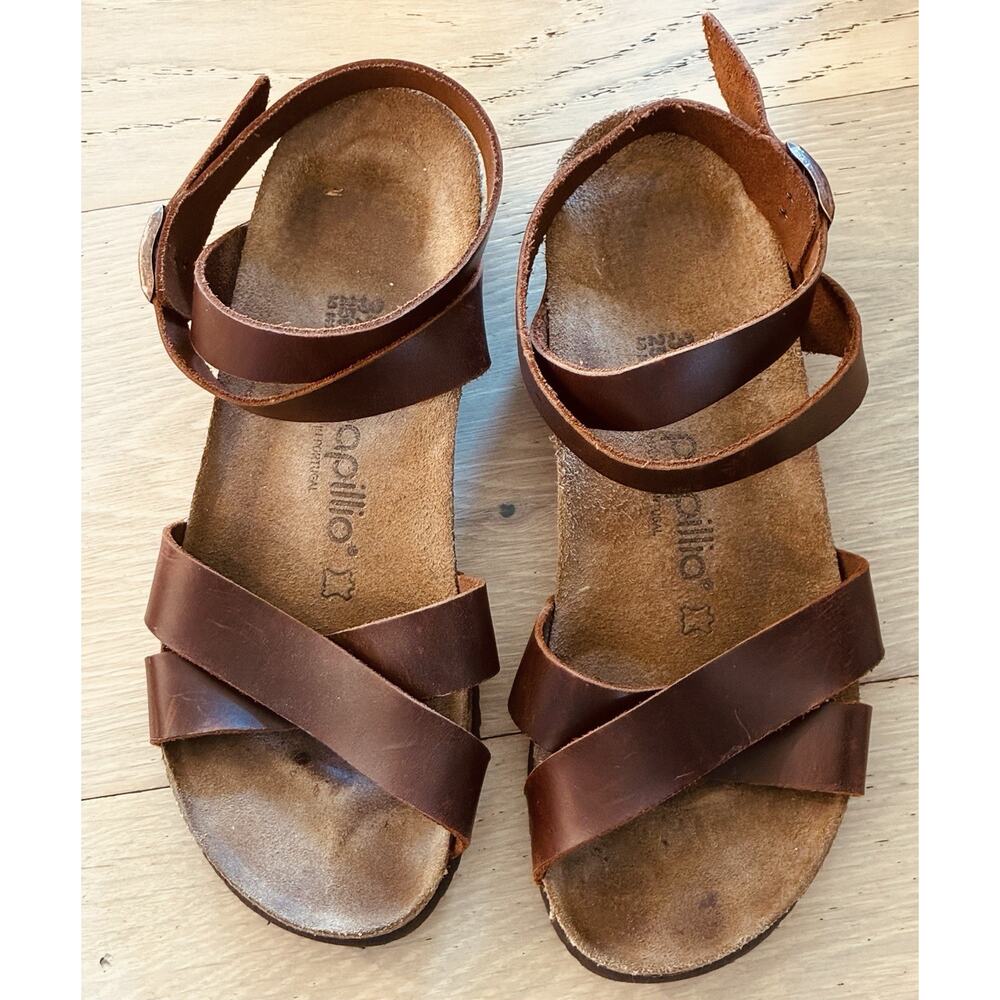 Papillio by BIRKENSTOCK Lola LEATHER Looped ANKLE Strap SANDALS Women’s Size 8
